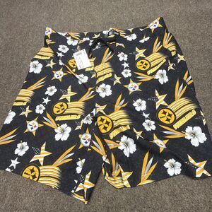 Men’s XXL Pittsburgh Steelers Hibiscus Swimming Trunks